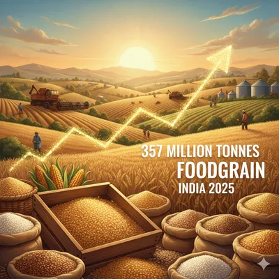 India Records Historic 357 Million Tonnes Foodgrain Output in 2025