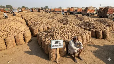 Bumper Potato Harvest Crashes Prices in UP, Farmers Face Deep Losses